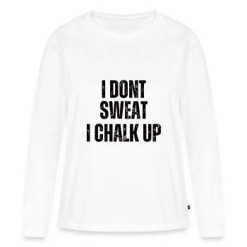 Ich Schwitze Nicht, Ich Kreide Boulder - Frauen Premium Bio Langarmshirt - Weiß - Vorne - Julia (174cm)