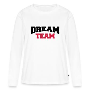 Dream Team - T-shirt manches longues Premium bio Femme - blanc - Devant - Julia (174cm)