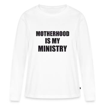 La maternité est mon ministère - T-shirt manches longues Premium bio Femme - blanc - Devant - Julia (174cm)