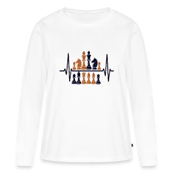 Schachfiguren König Strategie Design - Frauen Premium Bio Langarmshirt - Weiß - Vorne - Julia (174cm)