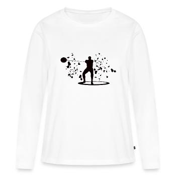 Lanceur de marteau Colorsplash Lancer de marteau - T-shirt manches longues Premium bio Femme - blanc - Devant - Julia (174cm)