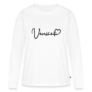 Venise Heartbeat Italie Venise - T-shirt manches longues Premium bio Femme - blanc - Devant - Julia (174cm)