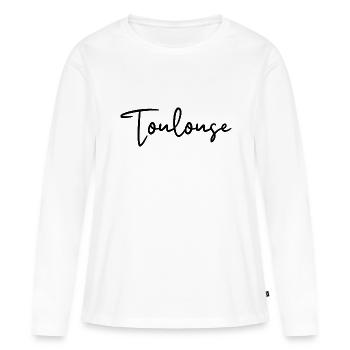 Toulouse, France - Women's Premium Organic Long Sleeve Shirt - white - Front - Julia (174cm)