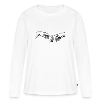 Dés La création d’Adams Dice Player - T-shirt manches longues Premium bio Femme - blanc - Devant - Julia (174cm)
