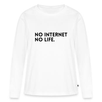 Kein Internet - kein Leben - Frauen Premium Bio Langarmshirt - Weiß - Vorne - Julia (174cm)