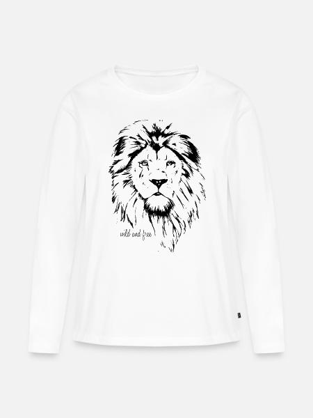 Löwe - Frauen Premium Bio Langarmshirt - Weiß
