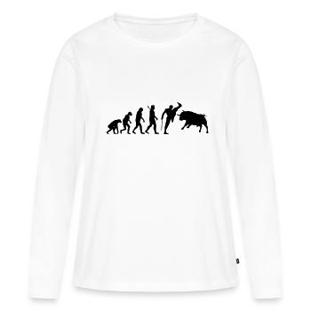 Evolution Corrida - Torero - Matador - T-shirt manches longues Premium bio Femme - blanc - Devant - Julia (174cm)