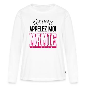 Nouvelle mamie - T-shirt manches longues Premium bio Femme - blanc - Devant - Julia (174cm)