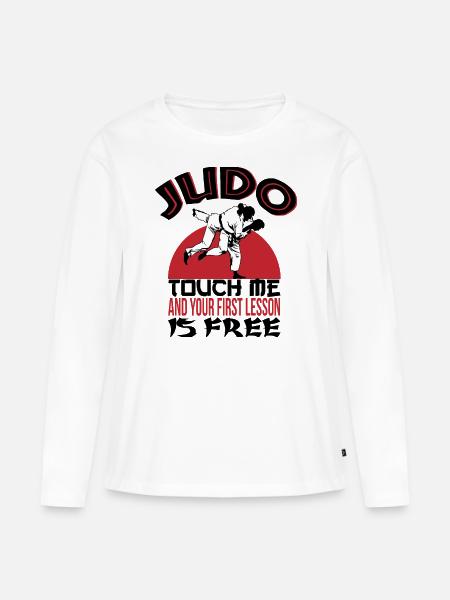 Judo-Lektion - Frauen Premium Bio Langarmshirt - Weiß