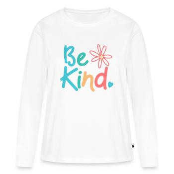 Gentillesse anti-intimidation mignonne Soyez un cadeau gentil - T-shirt manches longues Premium bio Femme - blanc - Devant - Julia (174cm)
