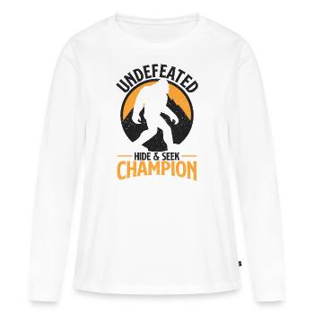 Designs de champ de cache-cache invaincu pour les campeurs - T-shirt manches longues Premium bio Femme - blanc - Devant - Julia (174cm)