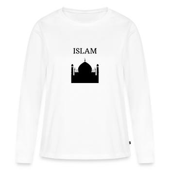 MOSQUÉE ISLAM MOSQUÉE QORAN - T-shirt manches longues Premium bio Femme - blanc - Devant - Julia (174cm)