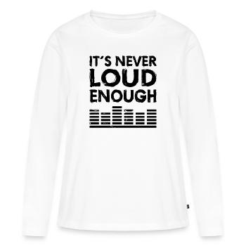 AUDIOLOGIST / CAR STEREO: never loud enough - Frauen Premium Bio Langarmshirt - Weiß - Vorne - Julia (174cm)
