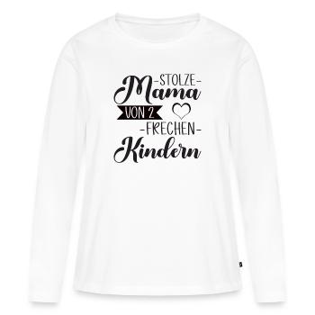 Stolze tolle Mama von 2 Kindern Geschenk - Frauen Premium Bio Langarmshirt - Weiß - Vorne - Julia (174cm)