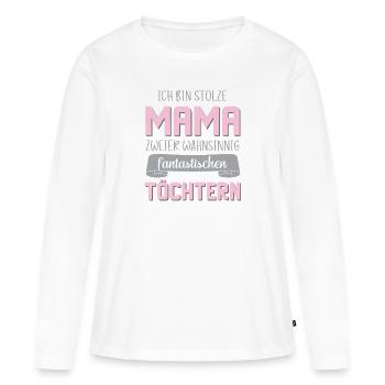 Mama 2 Töchter Stolz Zwillinge Muttertag - Frauen Premium Bio Langarmshirt - Weiß - Vorne - Julia (174cm)