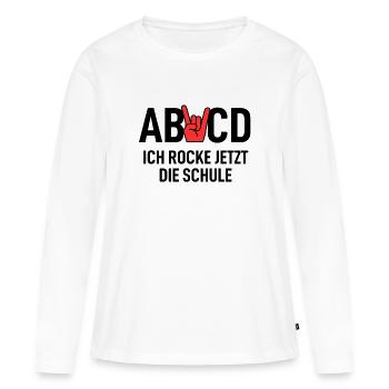 Schulanfang - Frauen Premium Bio Langarmshirt - Weiß - Vorne - Julia (174cm)