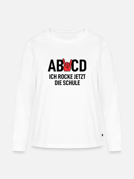 Schulanfang - Frauen Premium Bio Langarmshirt - Weiß