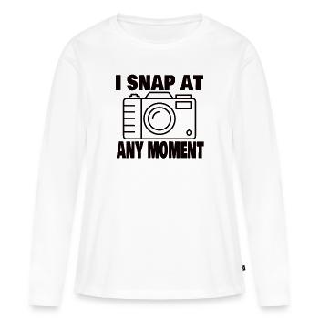 Photographie photo photo - T-shirt manches longues Premium bio Femme - blanc - Devant - Julia (174cm)