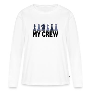 Joueur d’échecs Jeu d’échecs Jeu d’échecs Jeu de société - T-shirt manches longues Premium bio Femme - blanc - Devant - Julia (174cm)