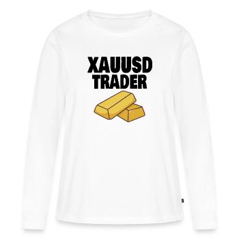Gold Trader Forex Trader XAUUSD Trader - T-shirt manches longues Premium bio Femme - blanc - Devant - Julia (174cm)
