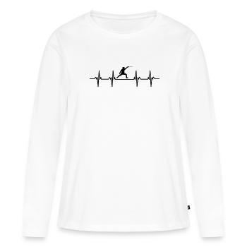 Escrime Sabre Épées Épées Planque Combat à l’épée - T-shirt manches longues Premium bio Femme - blanc - Devant - Julia (174cm)