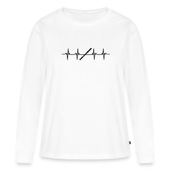 Flûte Flûte Flûte Flûtiste Joueur de Flûte Flûte Flûte - T-shirt manches longues Premium bio Femme - blanc - Devant - Julia (174cm)