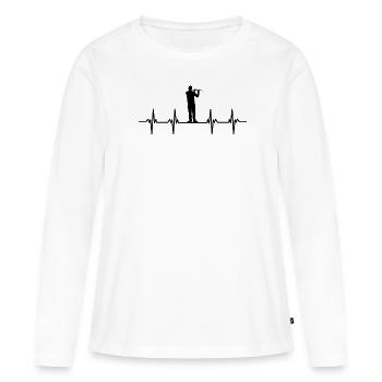 Flûte Flûte Flûte Flûtiste Joueur de Flûte Flûte Flûte - T-shirt manches longues Premium bio Femme - blanc - Devant - Julia (174cm)