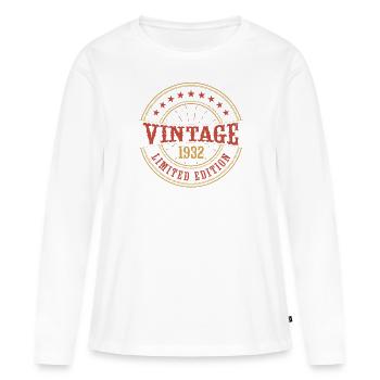 Vintage 1932 Jubiläum Geschenkidee Jahr Weihnachten - Frauen Premium Bio Langarmshirt - Weiß - Vorne - Julia (174cm)