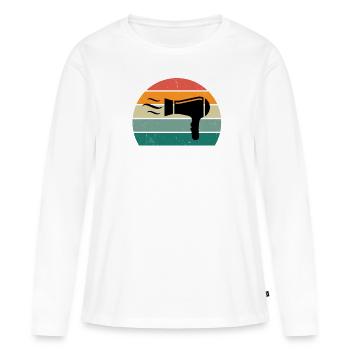 Haare schneiden Friseuse Frisörin Schere Fön Haar - Frauen Premium Bio Langarmshirt - Weiß - Vorne - Julia (174cm)