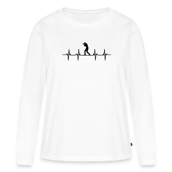 Flûte Flûte Flûte Flûtiste Joueur de Flûte Flûte Flûte - T-shirt manches longues Premium bio Femme - blanc - Devant - Julia (174cm)