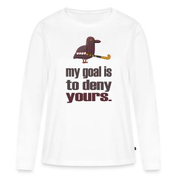 feldhockey hockey fieldhockey hockey-defense - Frauen Premium Bio Langarmshirt - Weiß - Vorne - Julia (174cm)