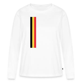 Drapeau belge Belgique Drapeau belge Belge - T-shirt manches longues Premium bio Femme - blanc - Devant - Julia (174cm)