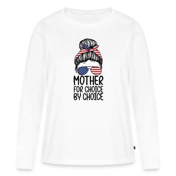 Mère Pour Le Choix Par Le Choix - T-shirt manches longues Premium bio Femme - blanc - Devant - Julia (174cm)