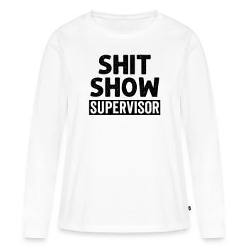Superviseur Du Shit Show - T-shirt manches longues Premium bio Femme - blanc - Devant - Julia (174cm)