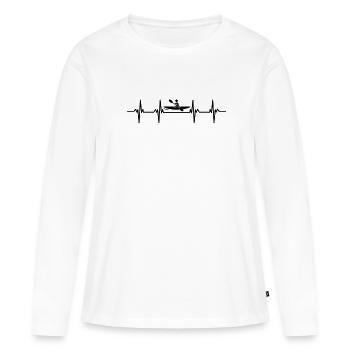 Canoéistes Canoë Canoë Kayak Slalom Canoë - T-shirt manches longues Premium bio Femme - blanc - Devant - Julia (174cm)