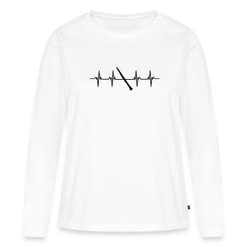 Clarinettiste Clarinette Clarinette Clarinette - T-shirt manches longues Premium bio Femme - blanc - Devant - Julia (174cm)