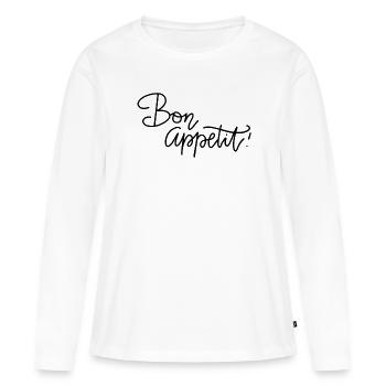 Cuisinier Cuisine Restaurant Bar Bistro - T-shirt manches longues Premium bio Femme - blanc - Devant - Julia (174cm)
