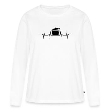 Cuisinier Cuisine Restaurant Bar Bistro - T-shirt manches longues Premium bio Femme - blanc - Devant - Julia (174cm)