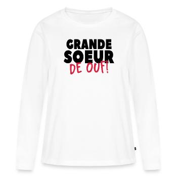 Grand Soeur De Ouf - T-shirt manches longues Premium bio Femme - blanc - Devant - Julia (174cm)