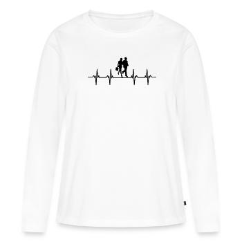 Reisen Reisender Reisender Ferien Urlauber Urlaub - Frauen Premium Bio Langarmshirt - Weiß - Vorne - Julia (174cm)