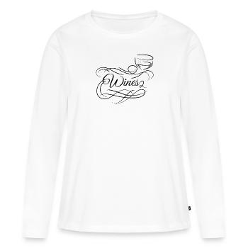 vins buveur de vin buveur de vin amateur de vin - T-shirt manches longues Premium bio Femme - blanc - Devant - Julia (174cm)
