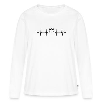 vins buveur de vin buveur de vin amateur de vin - T-shirt manches longues Premium bio Femme - blanc - Devant - Julia (174cm)
