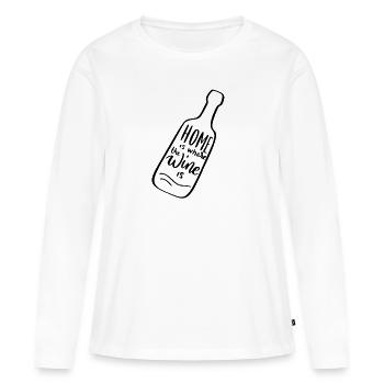 vins buveur de vin buveur de vin amateur de vin - T-shirt manches longues Premium bio Femme - blanc - Devant - Julia (174cm)