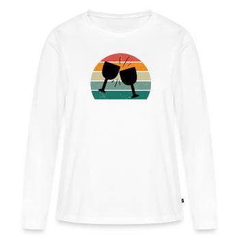 vins buveur de vin buveur de vin amateur de vin - T-shirt manches longues Premium bio Femme - blanc - Devant - Julia (174cm)