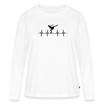 kalt kälte schnee eis schneemann schneeball winter - Frauen Premium Bio Langarmshirt - Weiß - Vorne - Julia (174cm)