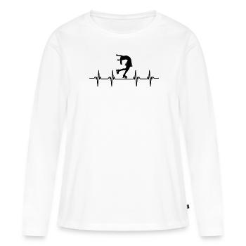 kalt kälte schnee eis schneemann schneeball winter - Frauen Premium Bio Langarmshirt - Weiß - Vorne - Julia (174cm)