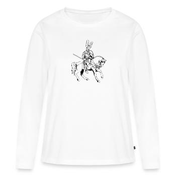 Decurio à cheval - Officier romain - T-shirt manches longues Premium bio Femme - blanc - Devant - Julia (174cm)