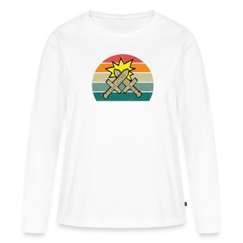 Épée de combat Épée Lame Lance Sabre Dagger - T-shirt manches longues Premium bio Femme - blanc - Devant - Julia (174cm)