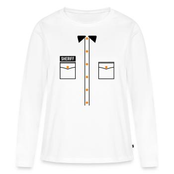 Shérif - T-shirt manches longues Premium bio Femme - blanc - Devant - Julia (174cm)
