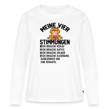 Meine Vier Stimmungen - Frauen Premium Bio Langarmshirt - Weiß - Vorne - Julia (174cm)